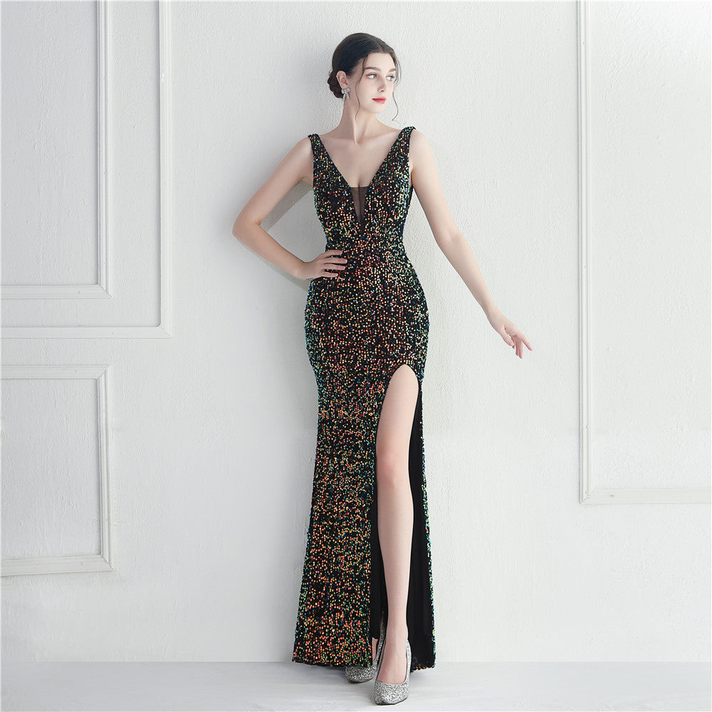 19887 #Hot Trade Spot Symphony Beads Beads Ladies Ball Party Long Dresses Evening Dresses