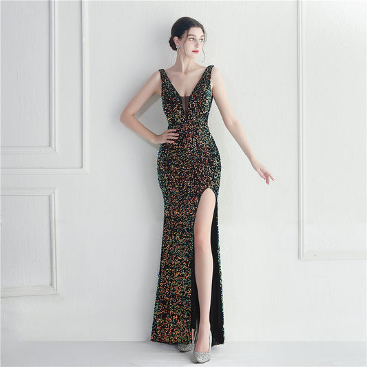 19887 #Hot Trade Spot Symphony Beads Beads Ladies Ball Party Long Dresses Evening Dresses