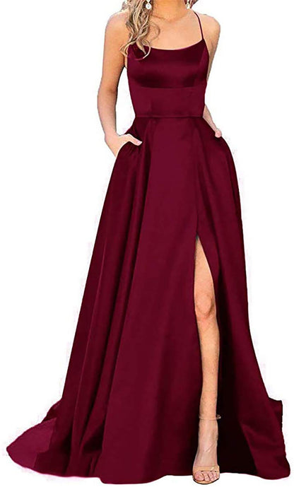 2025 color 2025 bridesmaid clothes, long dress, thin off-the-shoulder girlfriend,  fashion bridesmaid evening dress