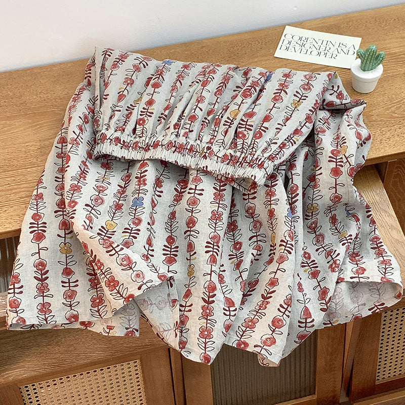 Skirt women's summer new fashion gentle wind temperament thin cotton A word thin medium and long skirt