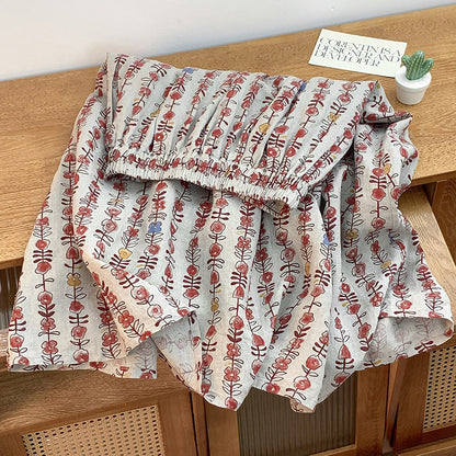 Skirt women's summer new fashion gentle wind temperament thin cotton A word thin medium and long skirt