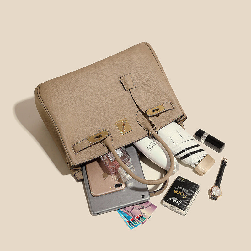 Cross-border new handbag women's leather high-end texture light luxury niche shoulder messenger bag large-capacity fashion women's bag