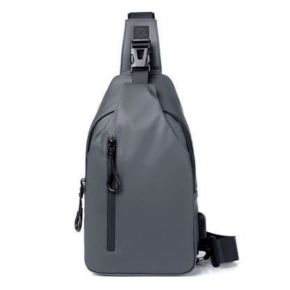 2025 New outdoor large-capacity messenger bag, simple and textured men's breast bag, fashionable and trendy shoulder bag, one piece for delivery.