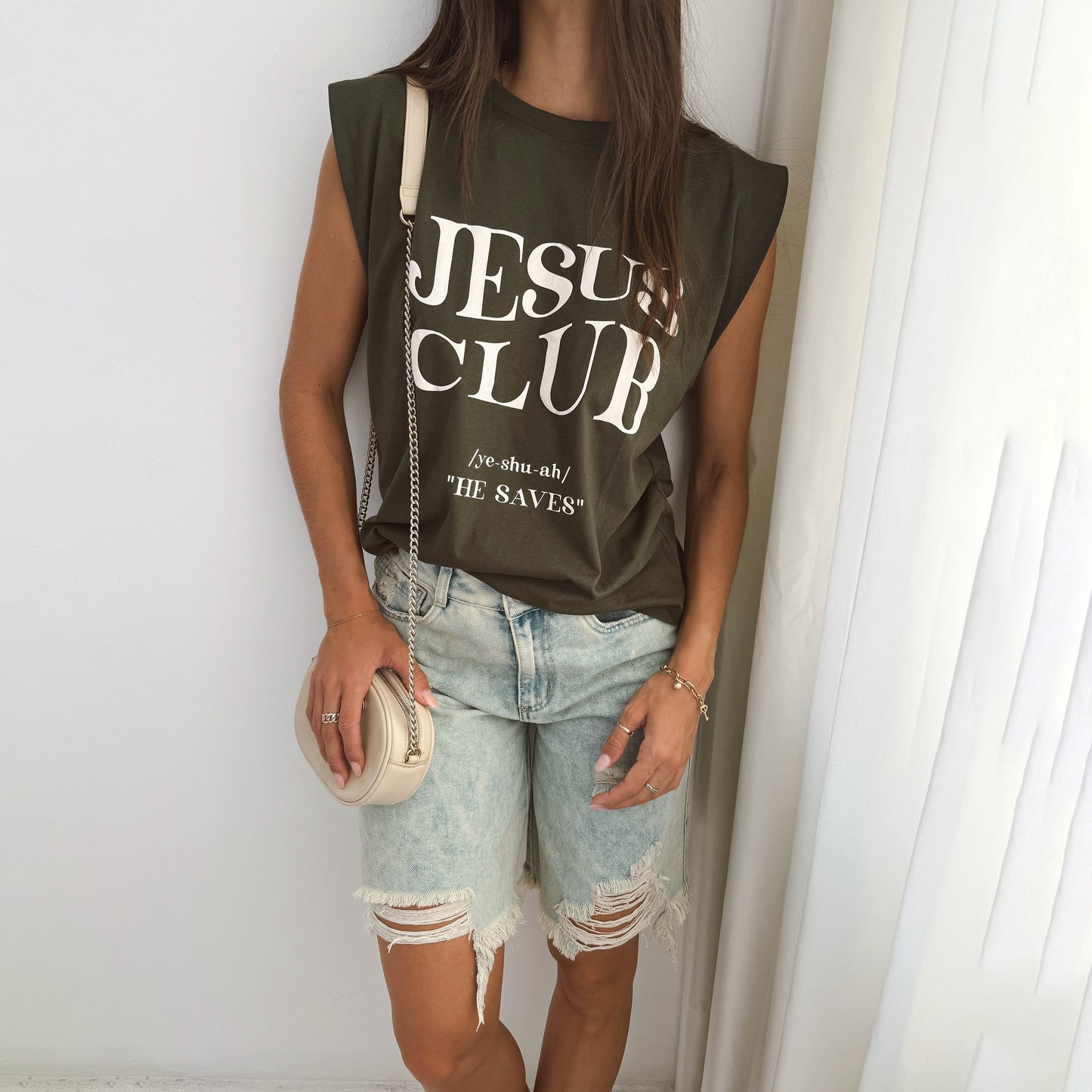 n Sleeveless Summer Thin Top  Loose English Alphabet Printed T-Shirt