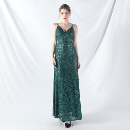 31765 #popular A-shaped big pendulum dress can be worn daily sequined long dress