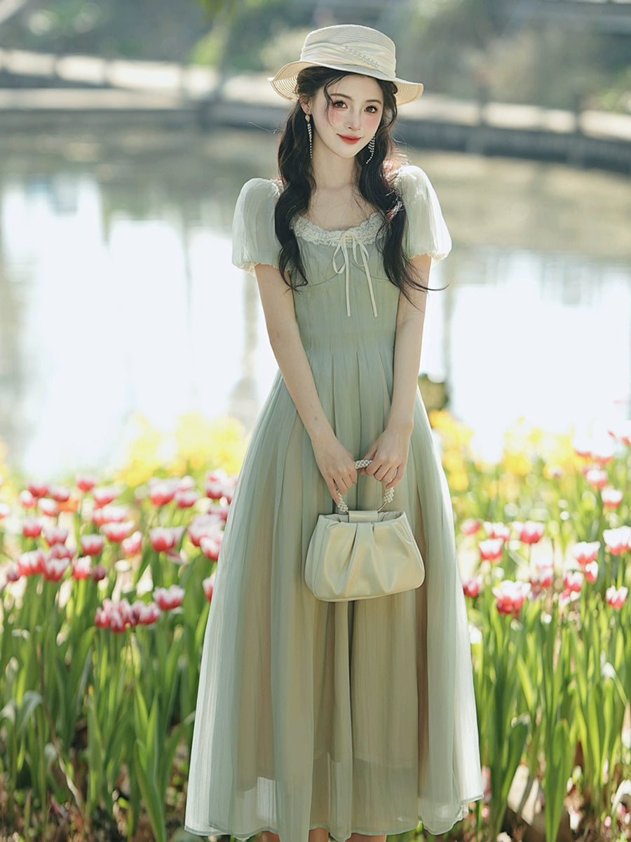 Mint Mambo  Girl Fairy Green Dress Summer Girl 2025 New Popular Beautiful Dress This Year