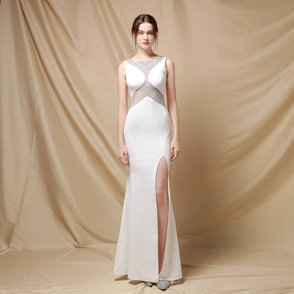 18681 #Bridal Toast Clothing 2021 Autumn Fashion Long Red Fish Tail Neck Wedding Banquet Evening Dress Dress