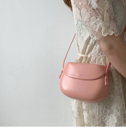 LOVEVOP 2025 Summer new ins red saddle bag messenger bag Hong Kong style retro pressing case mobile phone bag mini messenger bag