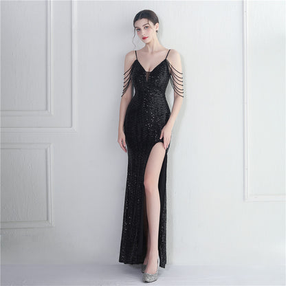 19929 #Gaomi Symphony Bead Sheet Craft Ordering Bead Sling V-Neck Ceremony Banquet Catwalk Wedding Anchor Long Night