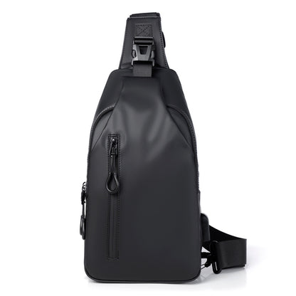 2025 New outdoor large-capacity messenger bag, simple and textured men's breast bag, fashionable and trendy shoulder bag, one piece for delivery.