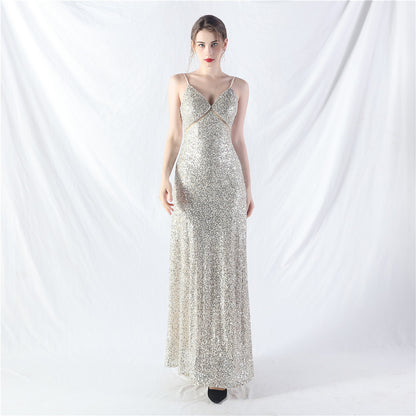 31765 #popular A-shaped big pendulum dress can be worn daily sequined long dress