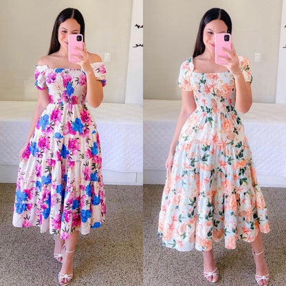 2025 New spring and summer new  New 2025 dresses literary  fresh printing fashion women's clothing