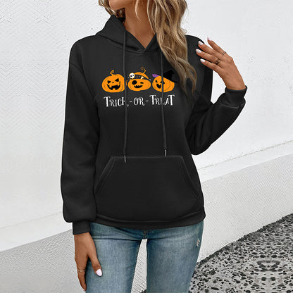 LOVEVOP popular autumn and winter new 2025 hoodies  New women's casual Halloween pumpkin hooded pullover sweater