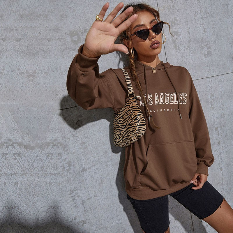 LOVEVOP popular new autumn and winter leisure sports hoodie South East Asia New Popular trade women's letter-printed hooded sweater