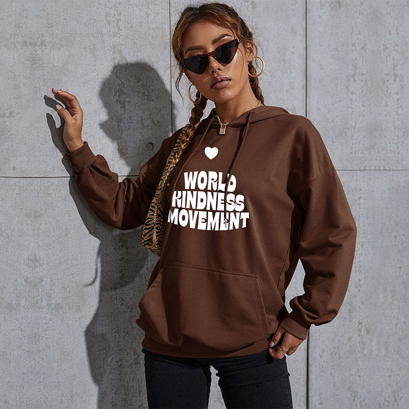 LOVEVOP popular new autumn and winter leisure sports hoodie South East Asia New Popular trade women's letter-printed hooded sweater