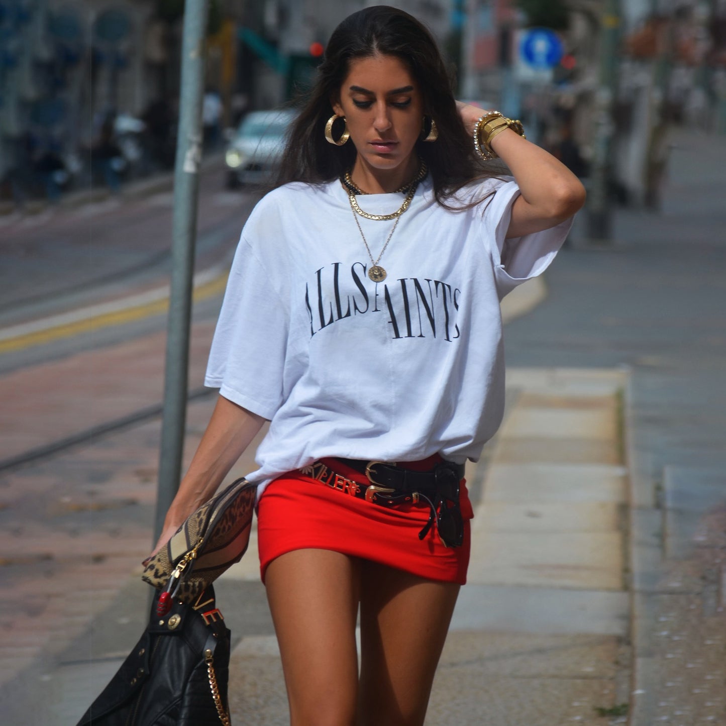 n street fashion women's spring top  new loose casual street women's short-sleeved T-shirt ins style