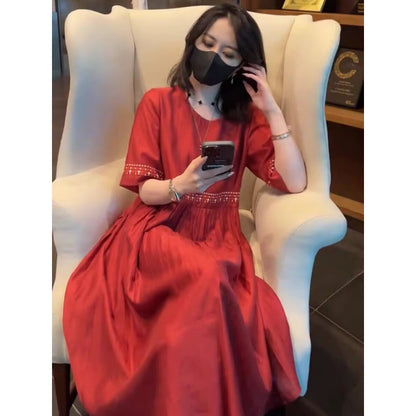 summer new literary and retro loose dress fashionable Popular style large size thin big swing dress children