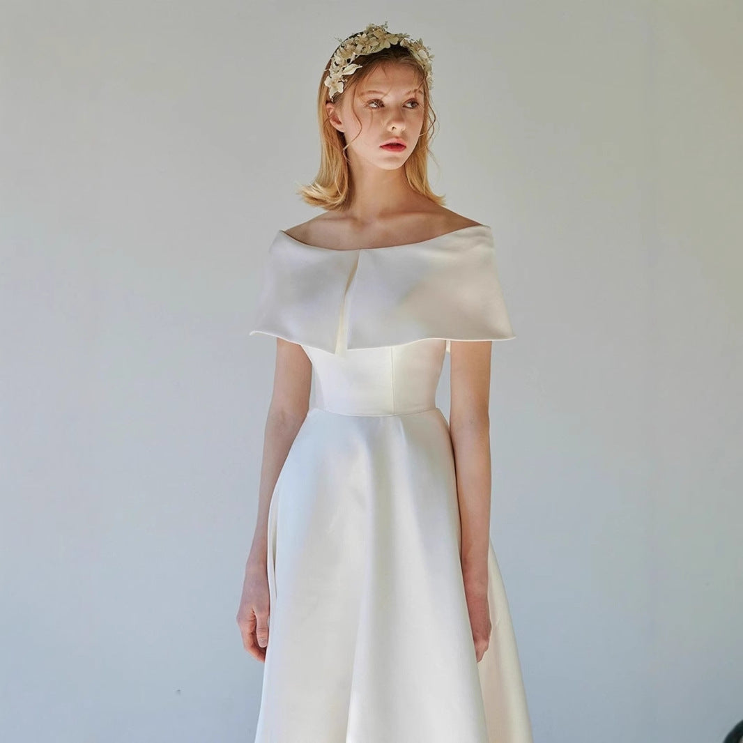 2025 bride sexy suspender light wedding dress satin welcome wedding dress Mori tie license registration small dress skirt women wholesale