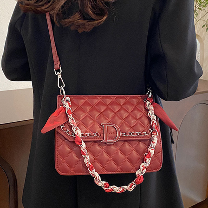 2025 Crossbody bag fashionable light luxury chain bag versatile small fragrant style women's shoulder bag high-end diamond underarm bag women