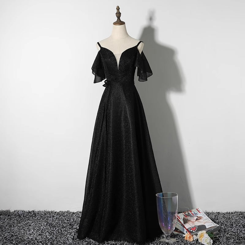 2025 Black suspender evening dress women's popular new banquet dress annual meeting birthday party thin dress dress skirt