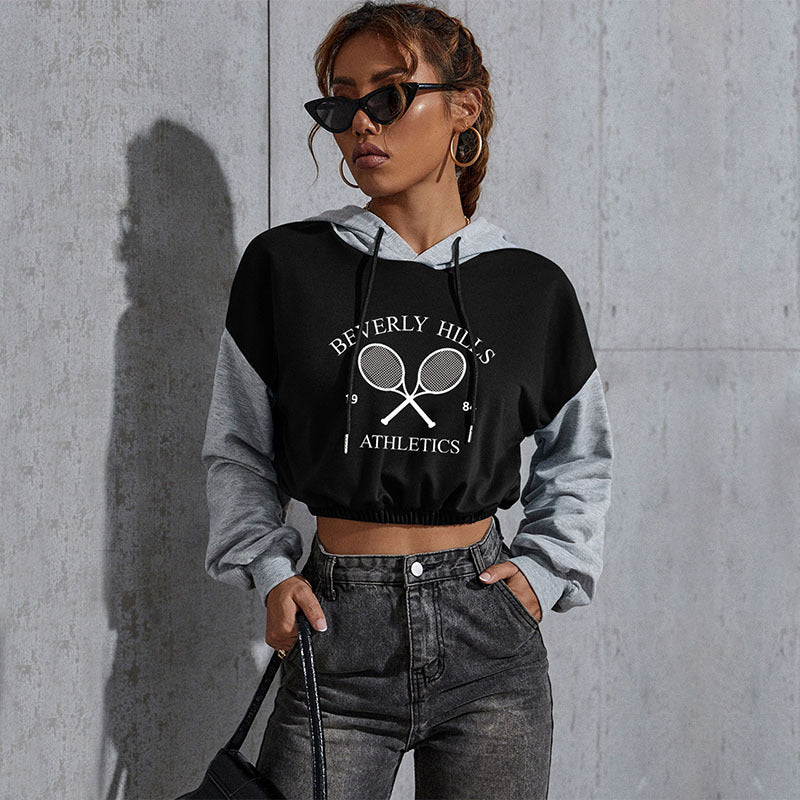 LOVEVOP popular new autumn and winter casual letter hoodie 2025 New Popular trade top women's short hooded sweater