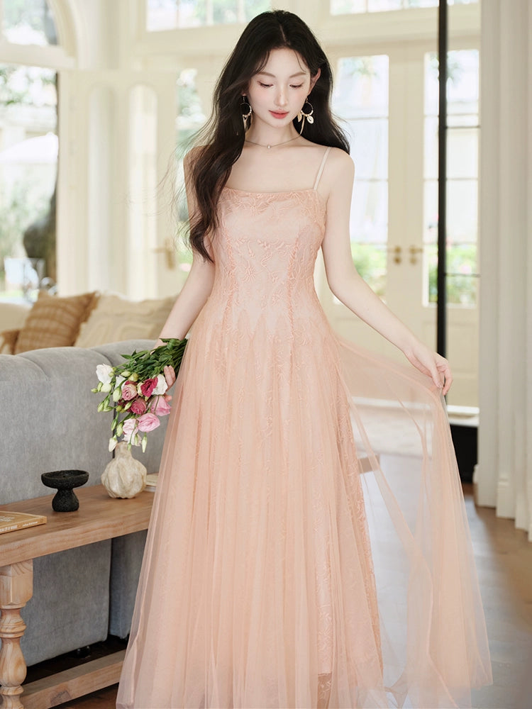 Mori super fairy mesh skirt pink gauze skirt tulle suspender dress beautiful lace skirt birthday dress long dress