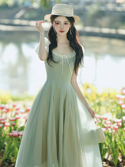 Mint Mambo  Girl Fairy Green Dress Summer Girl 2025 New Popular Beautiful Dress This Year