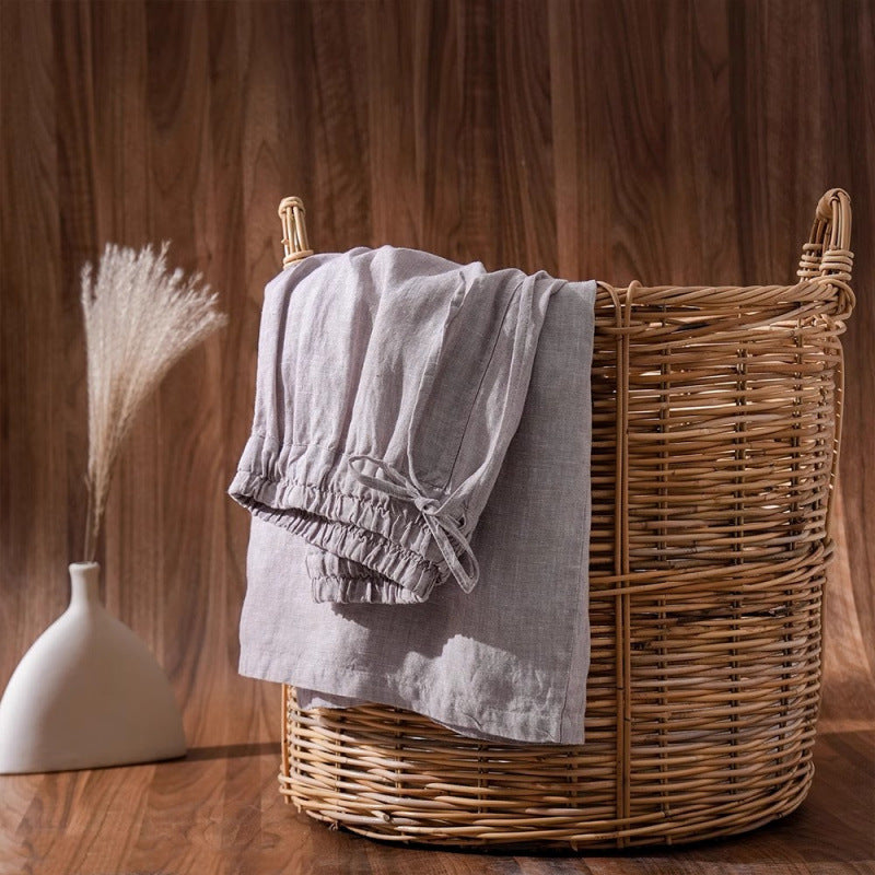 Cotton and linen large size casual loose versatile cotton and linen wide-leg pants women's  summer new literary and retro loose trousers