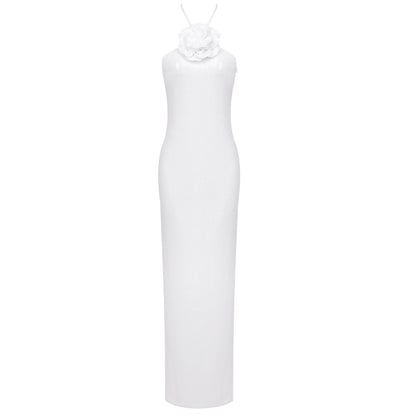 LOVEVOP popular summer evening dress  fashion neck apricot white dress elegant slim wholesale sexy women's clothing