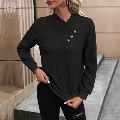 LOVEVOP New Hot Trade Top Hot New 2025 Women's Cross-border Solid Color Long Sleeve Autumn Sweater Women