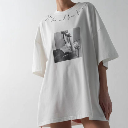 Super large size n retro short-sleeved T-shirt summer ins niche versatile street new tops  New Popular trade