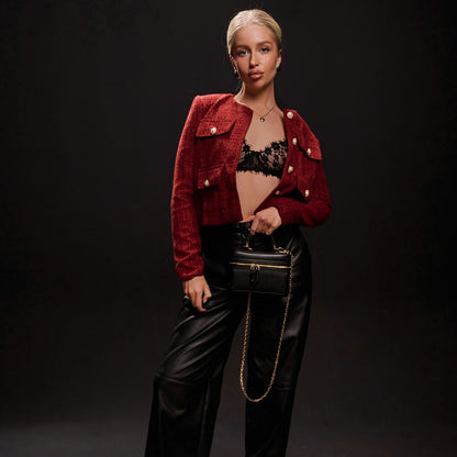 fashion Xiaoxiangfeng red women's top  new spring and summer niche high-end British women's clothing New