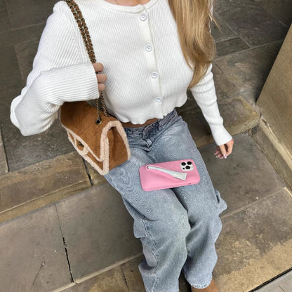 Solid Color Basic Short Knitted Cardigan Spice Girl Navel Long Sleeve Knitted Sweater  Style