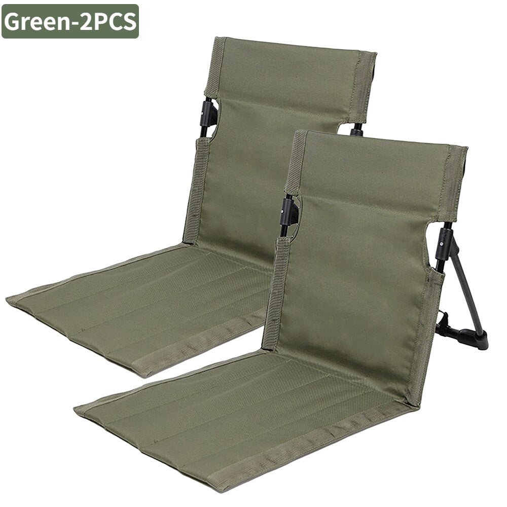 「lovevop」Portable Foldable Camping Chair Outdoor Garden Single Lazy Chair Backrest Cushion Picnic Camping Folding Back Chair Beach Chairs