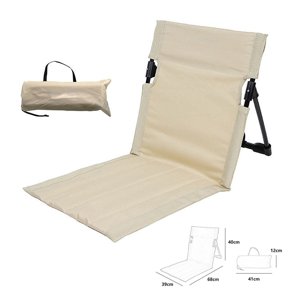 「lovevop」Portable Foldable Camping Chair Outdoor Garden Single Lazy Chair Backrest Cushion Picnic Camping Folding Back Chair Beach Chairs