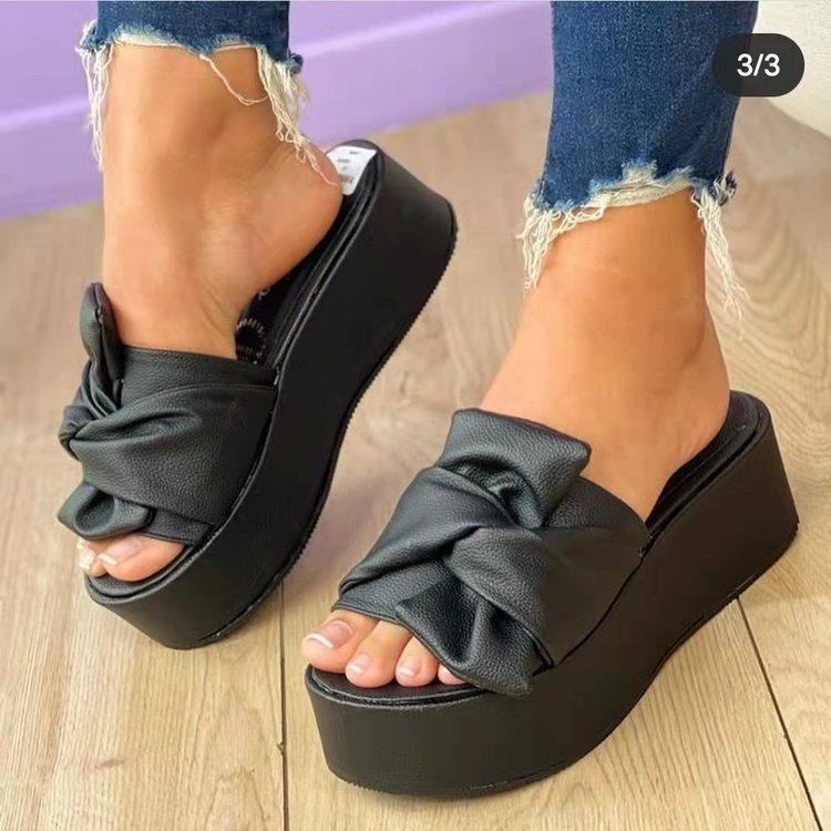 Back to school outfit lovevop Summer Platform Sandals For Women Fashion Hemp Wedges Slippers Thick Sole Open Toe Outdoor Beach Woman Walking Shoes