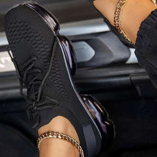 Back to school lovevop  Women Breathable Brand Mesh Sneakers  Women's Casual Flat Female Sports Shoes  Comfortable Woman Lace Up Vulcanized Ladies