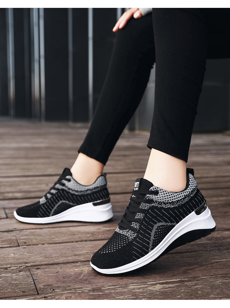 lovevop  Ladies Platform Sneakers Fashion Versatile Flat Sneakers Mesh Breathable Ladies Casual Shoes Zapatos Casuales De Mujer