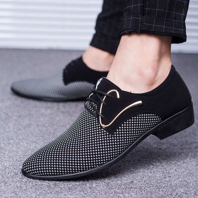 lovevop  Luxury Brand Man Dress Shoes Pointed Toe Designer Leather Shoes For Men High Quality Oxford Business Casual Shoes Big Size 38-48