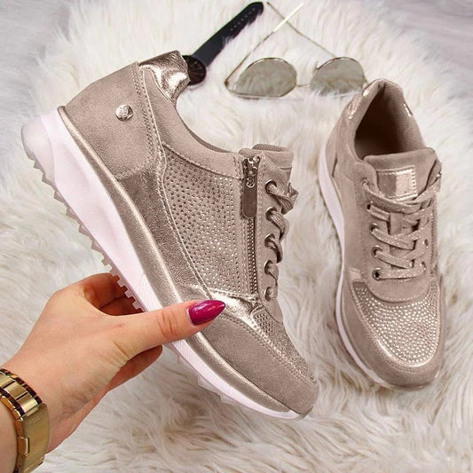 Thanksgiving  lovevop  Women's Wedges Sneakers Vulcanize Shoes Sequins Shake Shoes Fashion Girls Sport Shoes Woman Sneakers Shoes Woman Footwear