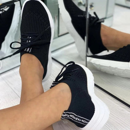 Back to school lovevop  Women's Breathable Sneakers Ladies Knitted Sock Vulcanized Female Light Tennis Shoes Woman Comfort Flat Women Footwear Plus Size