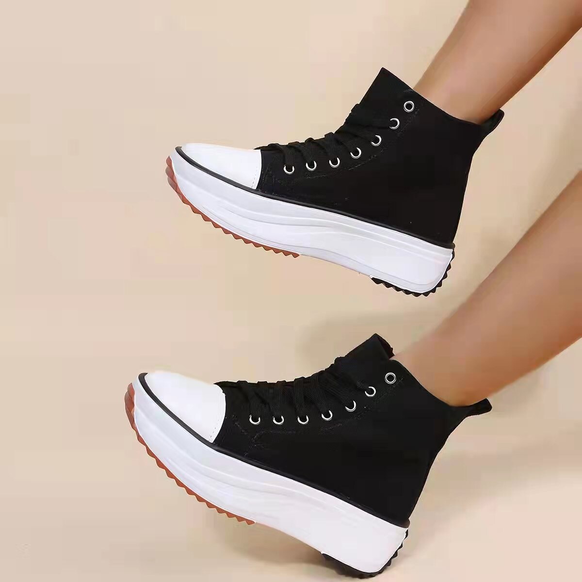 Back To School lovevop  Canvas Shoes  Women Trainers Women High Top Sneaker Lady Autumn Female Platform Vulcanized Footwear Girl Fashion Sneakers