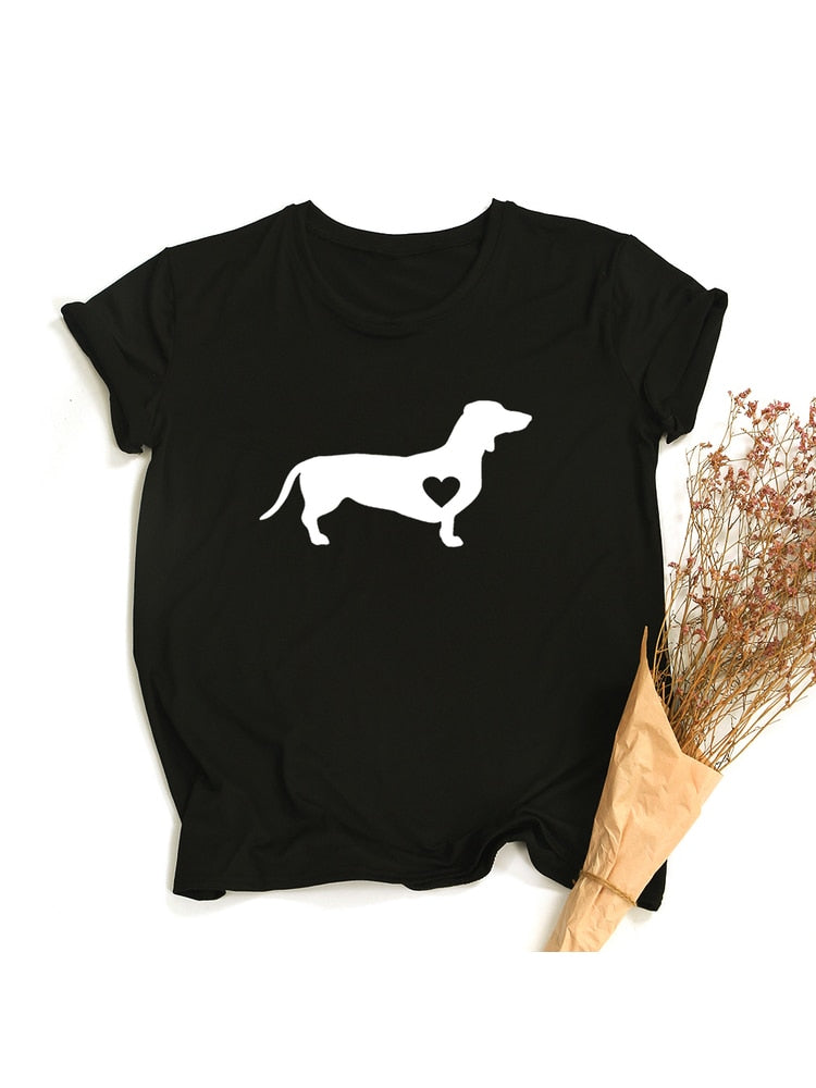 Women's Dachshund Dog Print Women T-Shirt