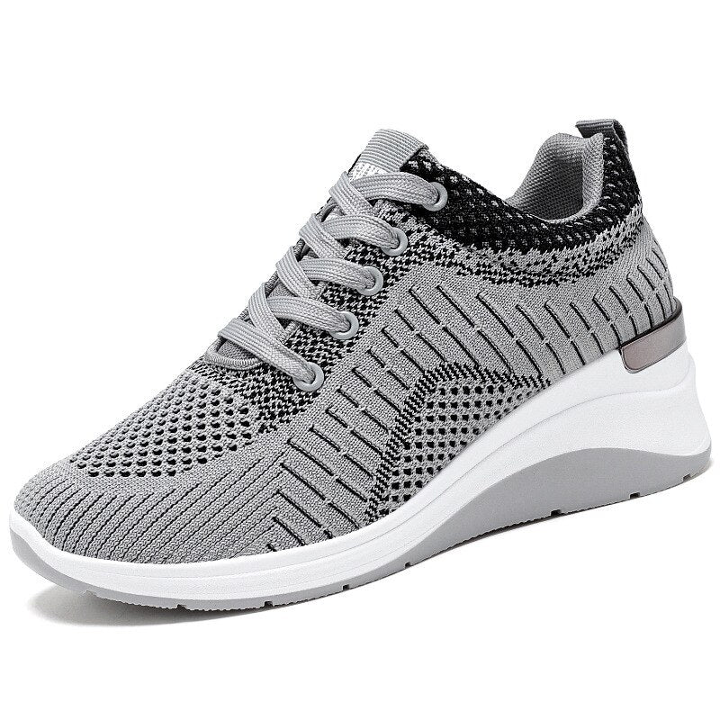 lovevop  Ladies Platform Sneakers Fashion Versatile Flat Sneakers Mesh Breathable Ladies Casual Shoes Zapatos Casuales De Mujer