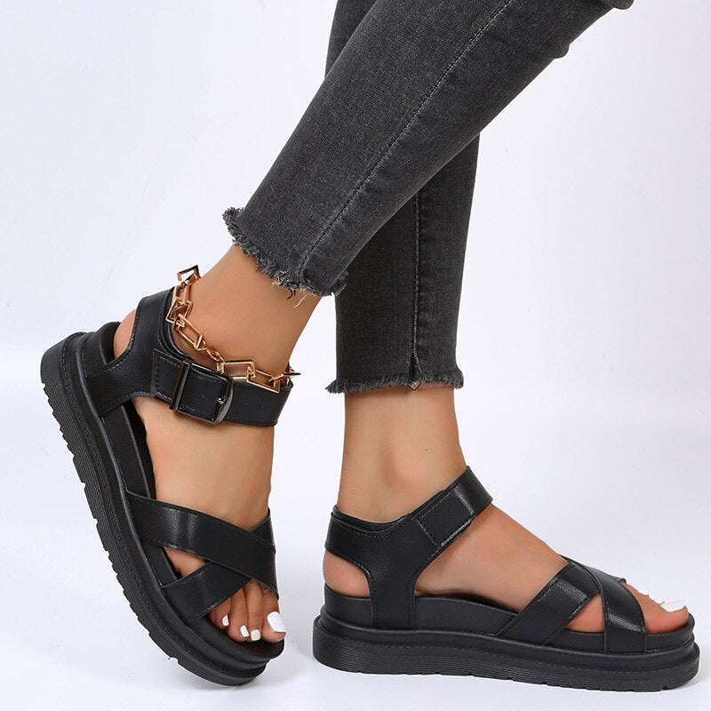 lovevop  Summer Women's Wedge Platform Sandals Fashion Open Toe Shoes Woman Sandals Ladies Casual Sandalias Mujer Verano