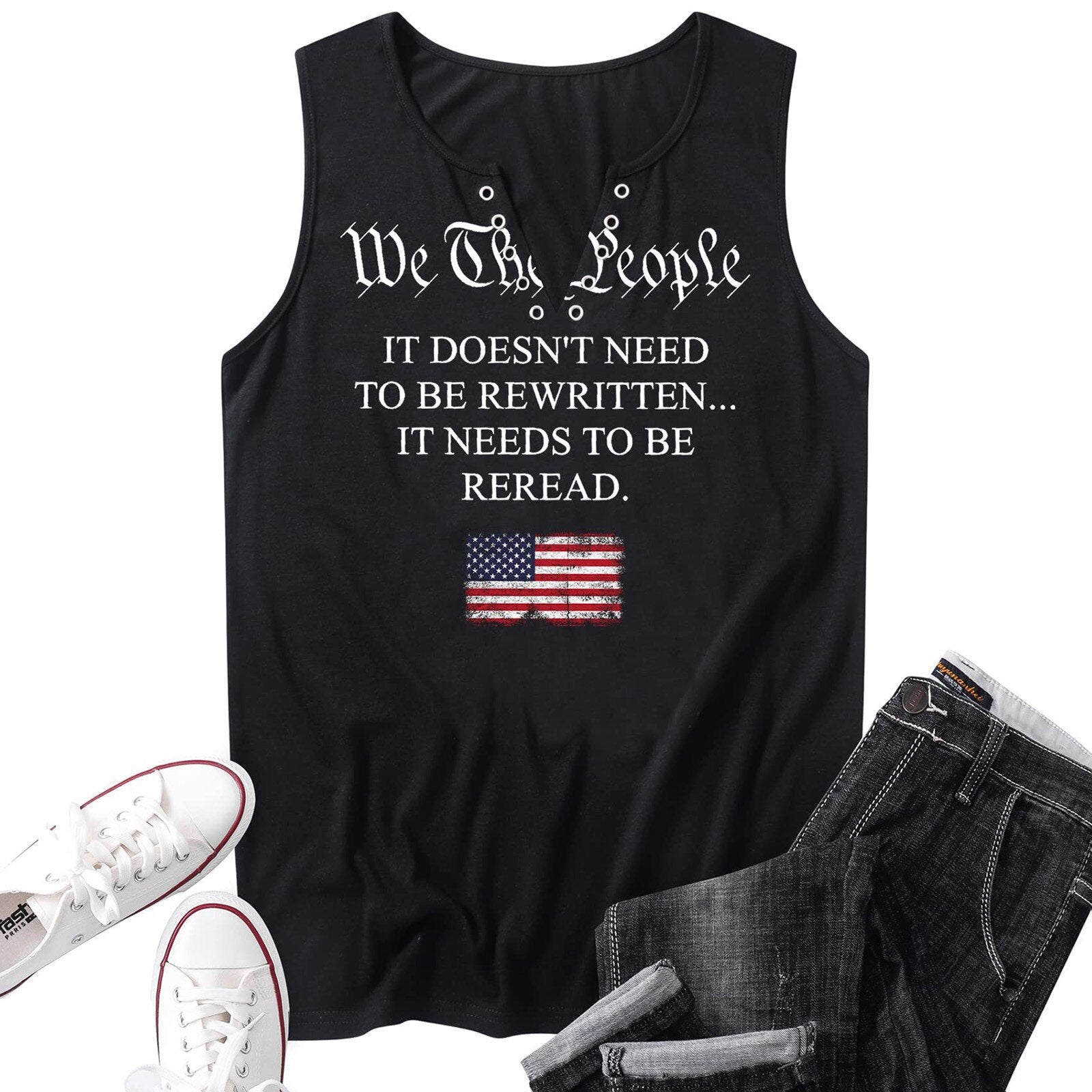 American Flag Tank Tops For Women 4th Of July Shirts Ring Hole Sleeveless V Neck T Shirt Top Patriotic Tees Vetements Femme Ete
