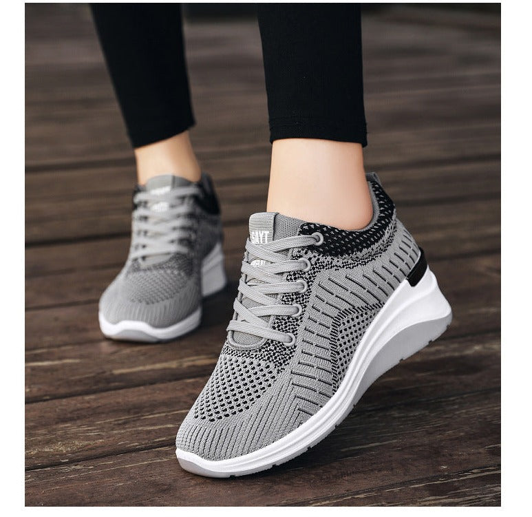 lovevop  Ladies Platform Sneakers Fashion Versatile Flat Sneakers Mesh Breathable Ladies Casual Shoes Zapatos Casuales De Mujer