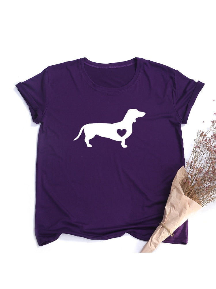 Women's Dachshund Dog Print Women T-Shirt