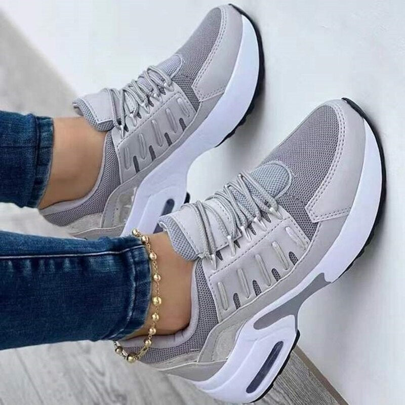 lovevop   Comfortable Outdoor High-Quality Walking Shoes Women's White Shoes Spring Autumn New Lace-Up Flat Casual Sports Shoes