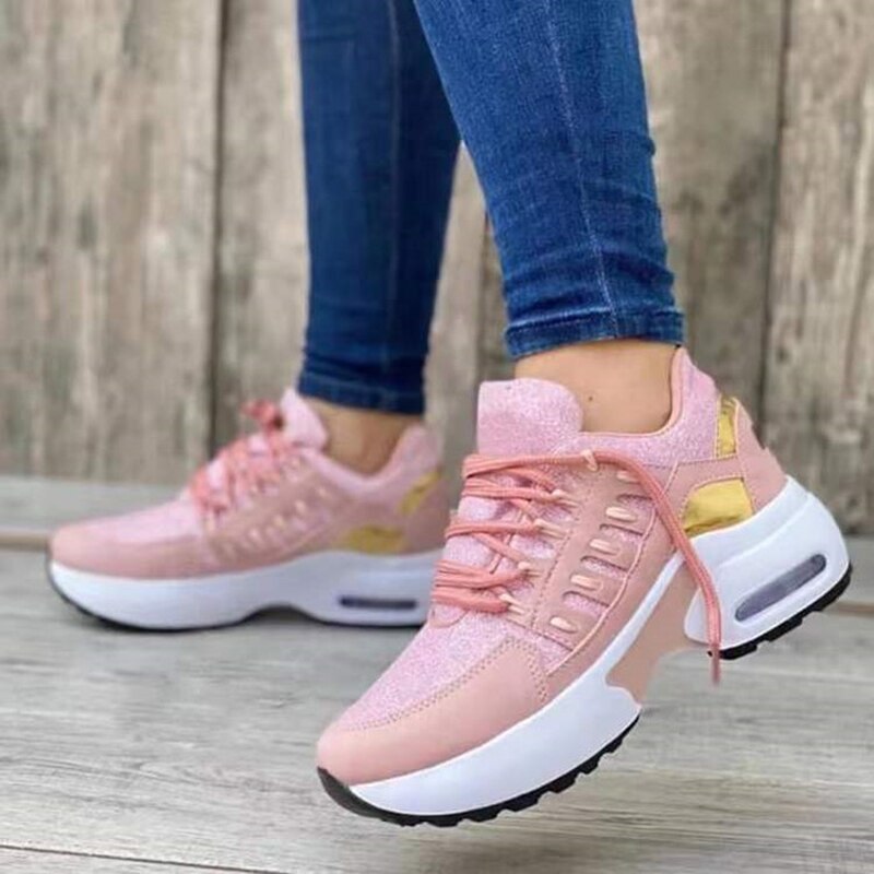 lovevop   Comfortable Outdoor High-Quality Walking Shoes Women's White Shoes Spring Autumn New Lace-Up Flat Casual Sports Shoes